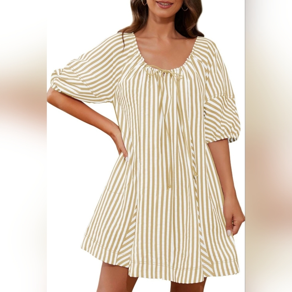 Women's Striped Mini Dress - Picture 3 of 16